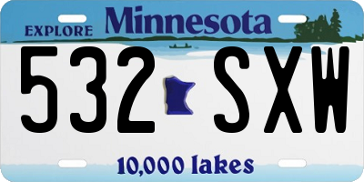MN license plate 532SXW
