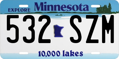 MN license plate 532SZM