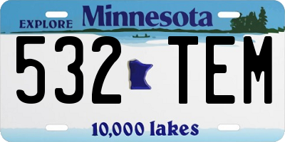 MN license plate 532TEM