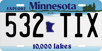 MN license plate 532TIX