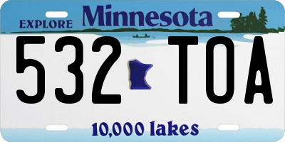 MN license plate 532TOA