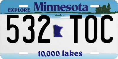 MN license plate 532TOC