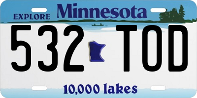 MN license plate 532TOD