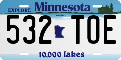 MN license plate 532TOE