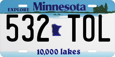 MN license plate 532TOL