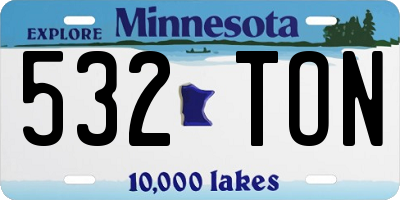 MN license plate 532TON
