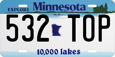 MN license plate 532TOP