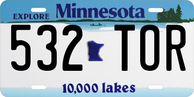 MN license plate 532TOR