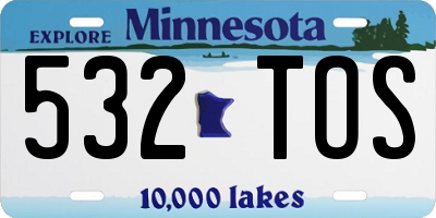 MN license plate 532TOS