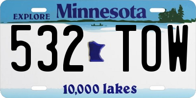 MN license plate 532TOW