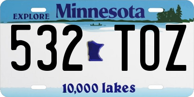 MN license plate 532TOZ