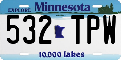 MN license plate 532TPW