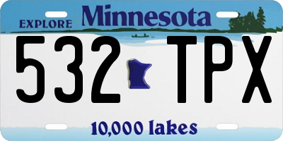MN license plate 532TPX