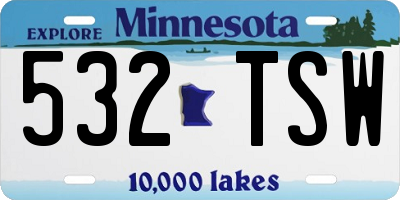 MN license plate 532TSW