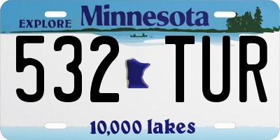 MN license plate 532TUR
