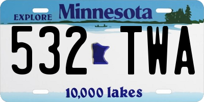 MN license plate 532TWA