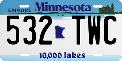 MN license plate 532TWC