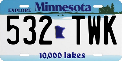 MN license plate 532TWK