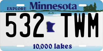 MN license plate 532TWM