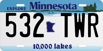 MN license plate 532TWR