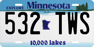 MN license plate 532TWS