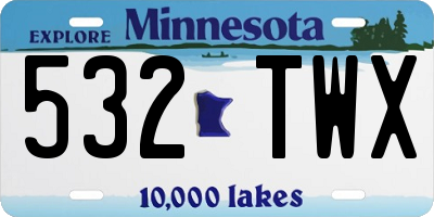 MN license plate 532TWX