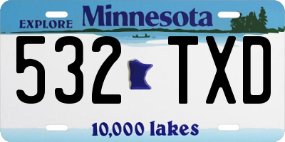 MN license plate 532TXD