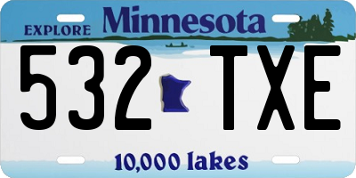MN license plate 532TXE
