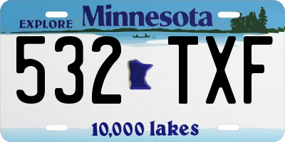MN license plate 532TXF