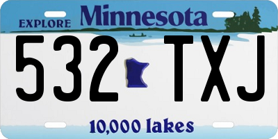 MN license plate 532TXJ