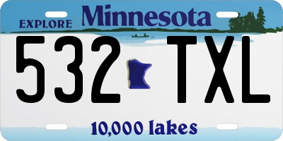 MN license plate 532TXL