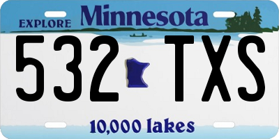 MN license plate 532TXS