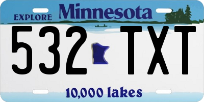MN license plate 532TXT