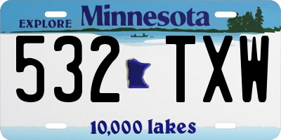 MN license plate 532TXW