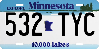 MN license plate 532TYC