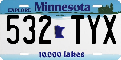 MN license plate 532TYX
