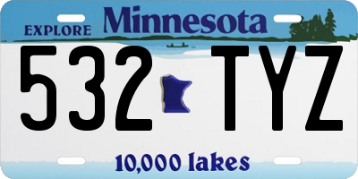 MN license plate 532TYZ