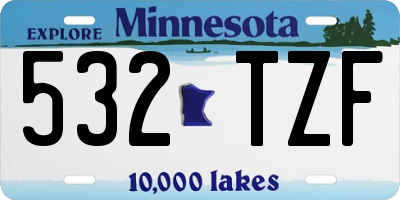 MN license plate 532TZF