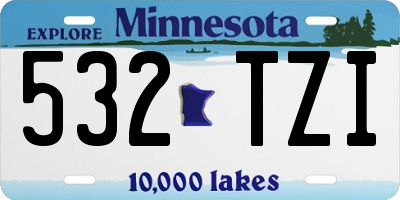 MN license plate 532TZI