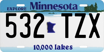 MN license plate 532TZX