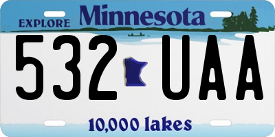 MN license plate 532UAA