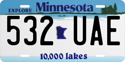 MN license plate 532UAE