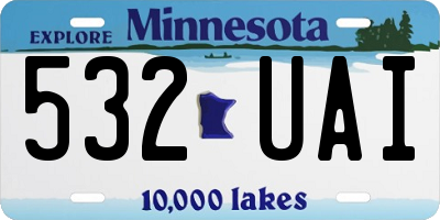 MN license plate 532UAI