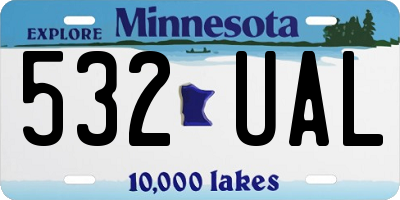 MN license plate 532UAL