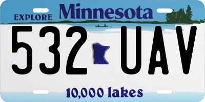 MN license plate 532UAV
