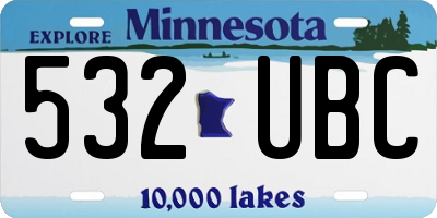 MN license plate 532UBC