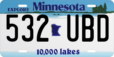 MN license plate 532UBD