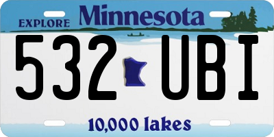 MN license plate 532UBI