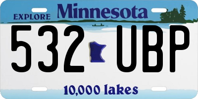 MN license plate 532UBP