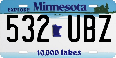 MN license plate 532UBZ